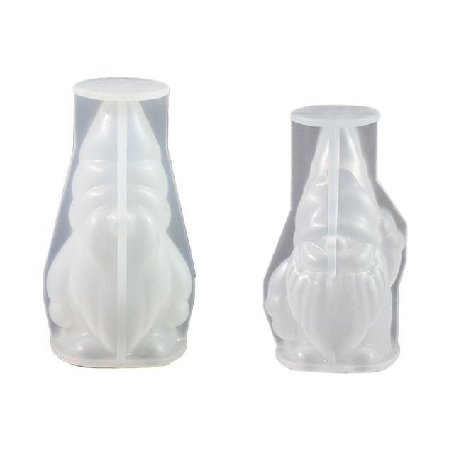 Matsuzay 2 piezas 2 uds moldes de silicona navideños DIY molde de silicona para hacer decoraciones navideñas de yeso obra de arte Kits para hacer velas