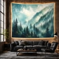 thumbnail image 6 of Misty Pine Forest in Layered Mountains with Soft Light, Serene Watercolor for Nature Lovers, Atmospheric Scenic Art Decor, Housewarming Gift Tapestry Wall Hanging for Bedroom and Living Room, 6 of 7