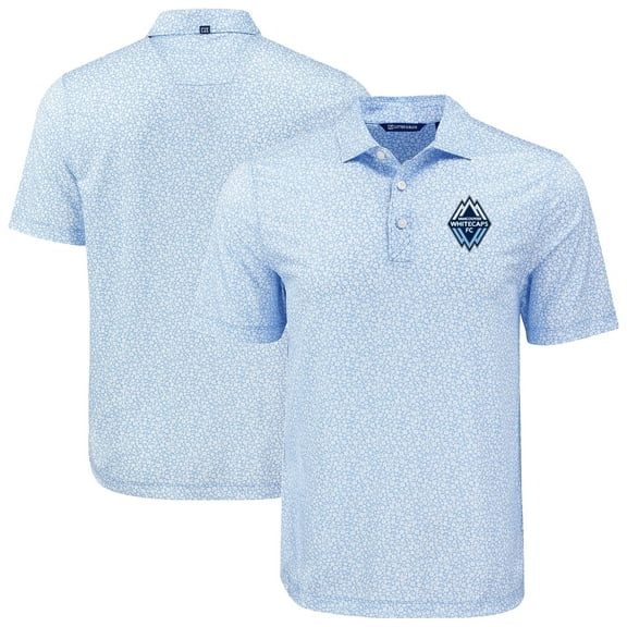 Men's-Cutter & Buck  Powder Blue Vancouver Whitecaps FC Big & Tall Pike Eco Flora Print Recycled Polo