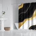 thumbnail image 2 of Black White Gold Marble Pattern Shower Curtain 84"x72" ,Bathroom Decorative Shower Curtains Set with 12 Hooks,Modern Waterproof Washable Shower Curtain, 2 of 6