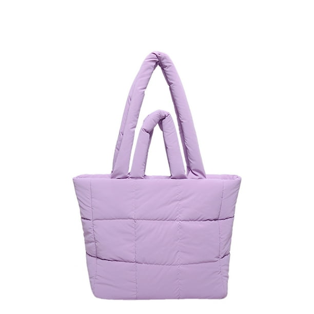Likrtyny Bolso Mano Acolchado para Mujer Bolso Hombro Bolso Elegante (púrpura)