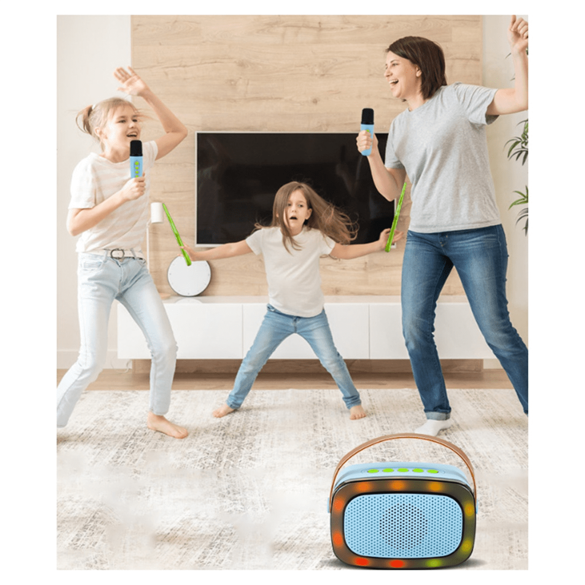 Air Drum Set 3D Motion Sensing Electronic Drum Kit with Drumsticks Pedals & Speaker for Adults and Kids
