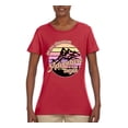 thumbnail image 2 of Wild Bobby Let Our Classroom Adventure Begin Mountain Sunset Light Colors Pop Culture Women Graphic Tee, Red, XX-Large, 2 of 6