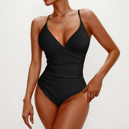 Tawop Womens Swimwear One Piece Swimsuit Women Modest Bikini Clearance Swimsuits Black Xl