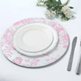 thumbnail image 5 of Set of 24 French Toile Charger Plates, 13" Pink Floral Acrylic Round Plates for Wedding Reception Dinner Party Decor,Durable Stylish Tableware, 5 of 9