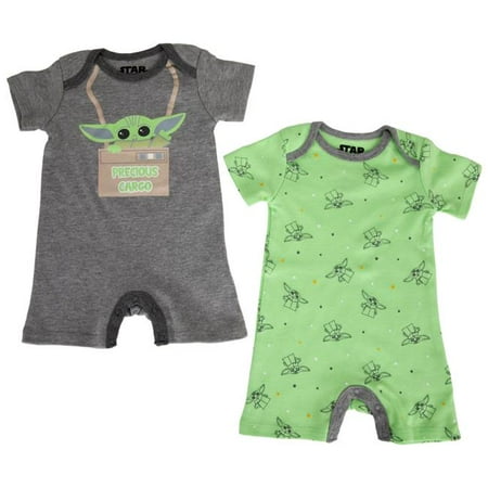 

Star Wars 832191-18months Star Wars the Child Grogu Precious Cargo Romper Bodysuit Set - 18 Months - Pack of 2