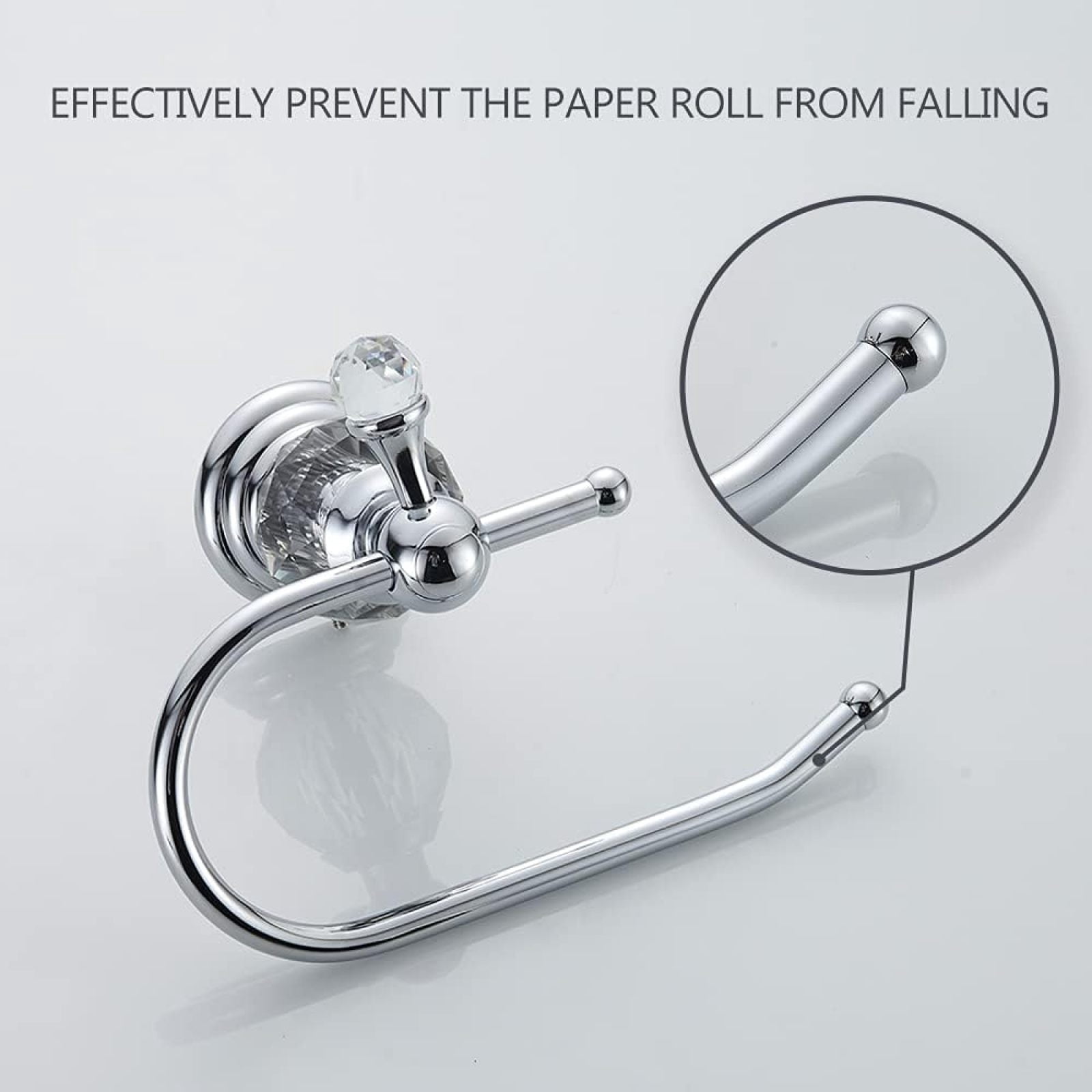 SQDWYGUO WOLIBEER Crystal Toilet Paper Holder, Polished Chrome Tissue Paper Holder Silver Bathroom Toilet Roll Hanger Wall Mounted Brass,6.3in*2.46in