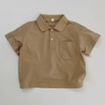 thumbnail image 2 of Toddler Boys' Polo Shirts Khaki School Uniform Shirts Rugby Shirts Short Sleeve Polo Boys Boys Shirts Size 2-3 Years, 2 of 4