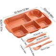 thumbnail image 3 of Divided Dinner Plates Microwave & Dishwasher Safe Stackable Plastic Tray for Meals,Camping & Parties 32.5x22x4cm Black,Blue,Orange,Gray,Green, 3 of 6