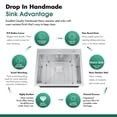 thumbnail image 5 of 25-Inch Nano-Coated Drop-in 304 Stainless Steel Kitchen Sink Single Bowl with Colander, Drying Rack and Strainer, 5 of 10