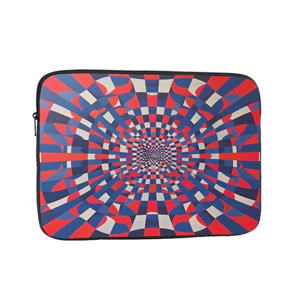Laptop Sleeve Bag Compatible For iPad MacBook Air Pro Tablet Computer PC notebook Protective Fit in 10/12/13/14/15/16/17 inch Size Twisted Checkerboard 3D Illusion