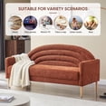 thumbnail image 4 of Zanmintaobo 63.8" Mid-Century Modern Loveseat,Tufted Rainbow Back Linen Upholstered Small Couch for Living Room & Apartment,700 LBS Capacity,Ocher, 4 of 8