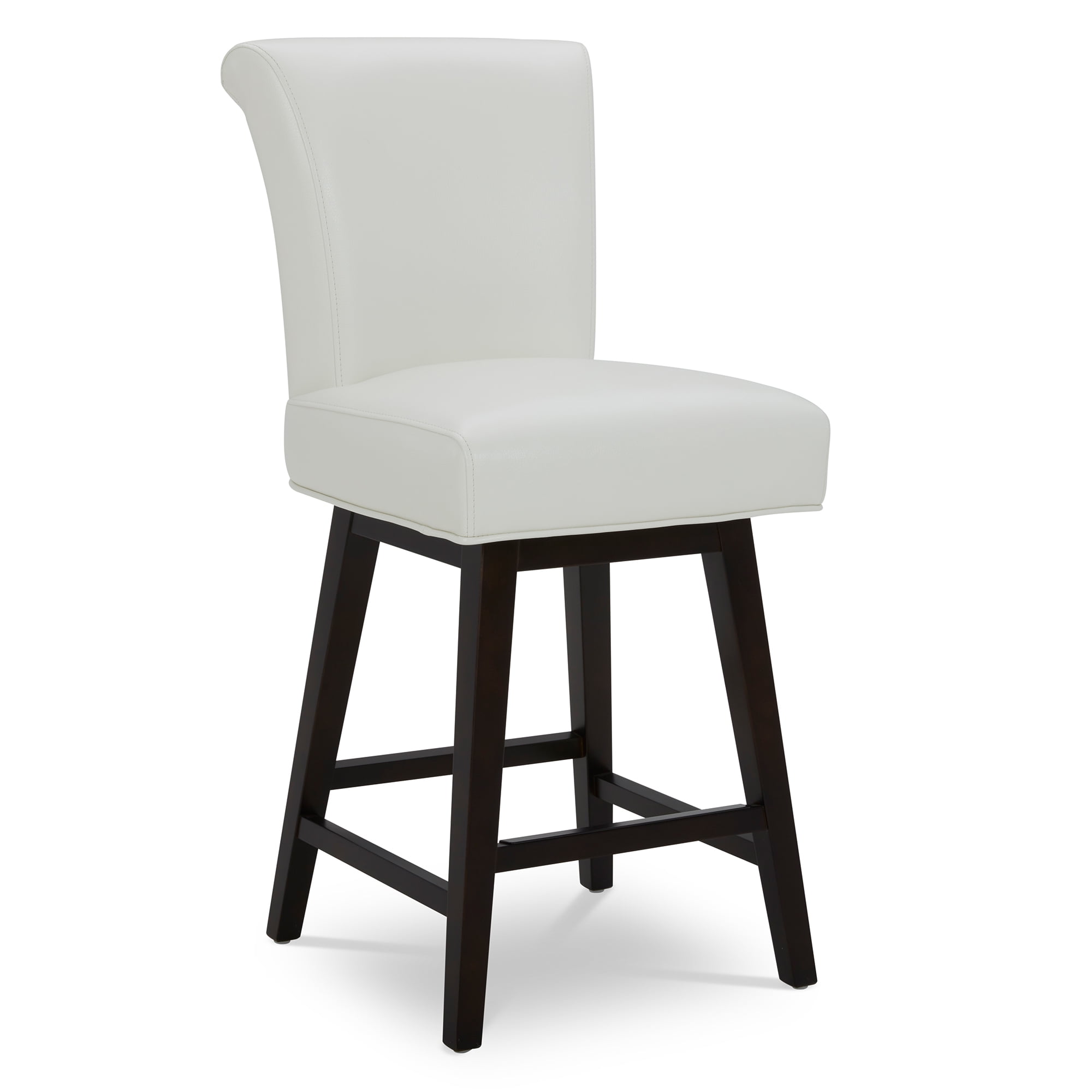 CHITA Swivel Counter Height Bar Stools with Faux Leather, 26 inch, Pure