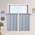 thumbnail image 1 of Haperlare Farmhouse Kitchen Curtains Blackout Short Cafe Curtains for Bathroom Living Room, Blue, 26"W x 24"L 2 Panels, 1 of 8