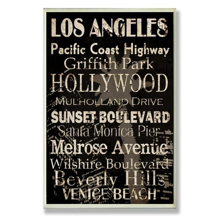 The Stupell Home Decor Collection Los Angeles Landmark Typography Wall Plaque