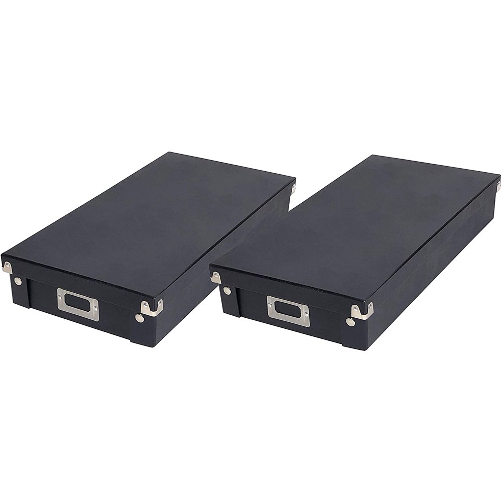 Cassette Storage Box, Black, 2 PK