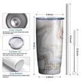 thumbnail image 6 of 20oz Tumbler with Lid and Straw Stainless Gilt Marble Steel Vacuum Insulated Water Coffee Tumbler Cup, Double Wall Vacuum Insulated Travel Mug Reusable Tumblers for Ice Drinks, Hot Beverage, 6 of 7
