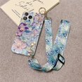 thumbnail image 1 of Funda de teléfono con cordón y correa de muñeca, carcasa con flores brillantes para iPhone 13, 14, 12, 11 Pro Max, X, XR, XS Max, 7, 8 Plus, SE 2020 Fivean unisex, 1 of 2