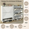 thumbnail image 2 of Vinform Shoes Cabinet with 2 Flip Drawers for Narrow Entryway, Shoe Storage Cabinet Wood Shoe Rack Organizer for Hallway Living Room (White), 2 of 8