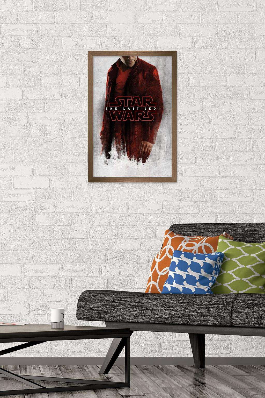 Star Wars: The Last Jedi - Red Poe Wall Poster, 14.725" x 22.375", Framed