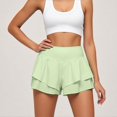 thumbnail image 2 of NINGMENG Skirts For Women Summer Solid Color Elastic High Waist Ruffled Athletic Running Mini Tennis Skirt Activewear,Green,M, 2 of 5