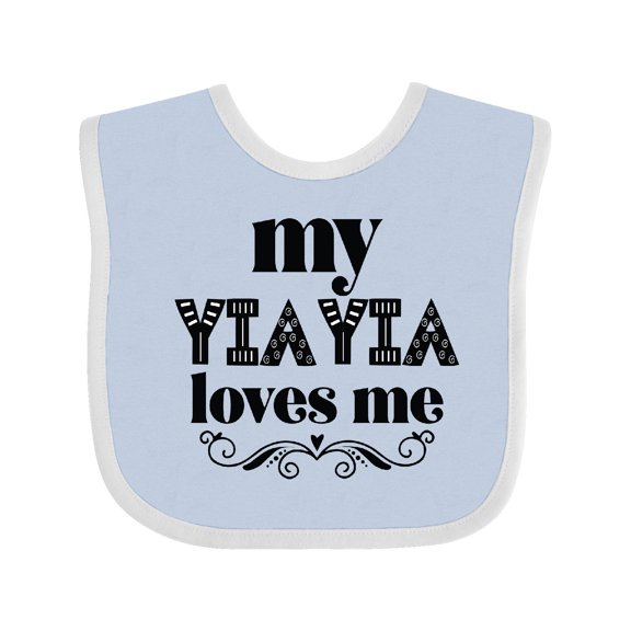 Inktastic My Yiayia Loves Me Yia Yia for Grandchild Girls Baby Bib