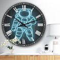 thumbnail image 2 of DesignArt Neon Astronaut Large Wall Clock, 2 of 2