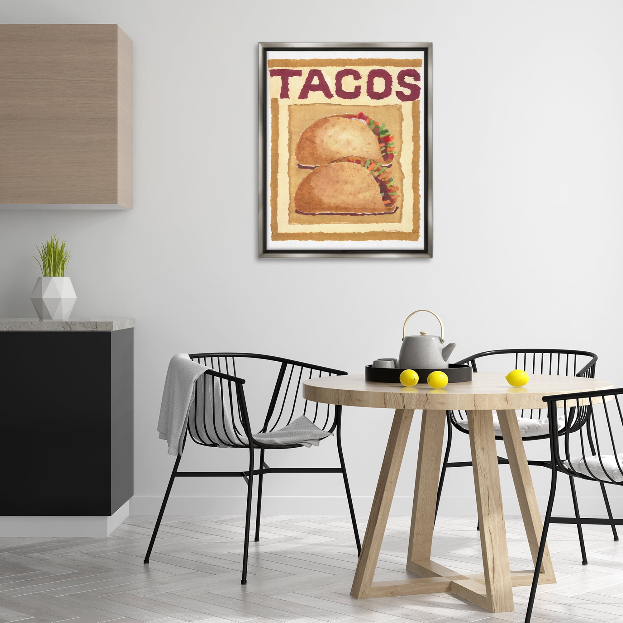 Stupell Industries Traditional Tacos Duo Food & Beverage Painting Gray Floater Framed Art Print Wall Art, 25 x 31
