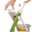 thumbnail image 1 of ONCE FOR ALL Safe Mandoline Slicer, Multi Vegetable Chopper, Potato Slicer for Kitchen, 4 Modes 100+ Presets Adjustable Thickness, French Fry Cutter (5 in 1 Green), 1 of 4