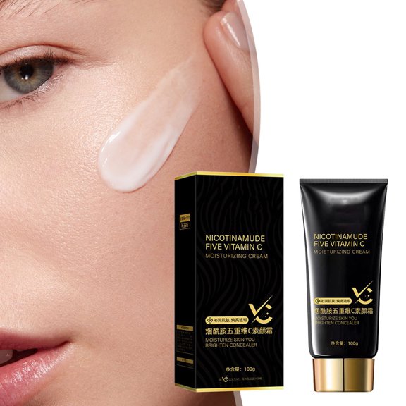 Kokovifyves Women's Beauty and Makeup 5-fold Vitamin C Cream Clear and Transparent Concealer 100g