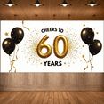 thumbnail image 6 of Elegant Black and Gold Glitter 60 Years Banner Backdrop, Cheers to 60 Years Party Decor, Birthday Celebration Photography Props, Party Supplies Background Decorations, 6 of 7