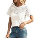 thumbnail image 4 of TaTaai 2026 Summer Women’s Raglan Eyelet Tee Round Neck Short Sleeve Loose Blouse Casual Solid Color Fashion Top Sheer Patchwork Polyester Daily Shirt Gift, 4 of 5