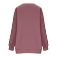thumbnail image 6 of Xcmzpl Women's Sweatshirts Basic Solid Color Crewneck Sweatshirt Travel Pullover Tops Cotton Long Sleeve Shirts Fall Clothes, 6 of 9