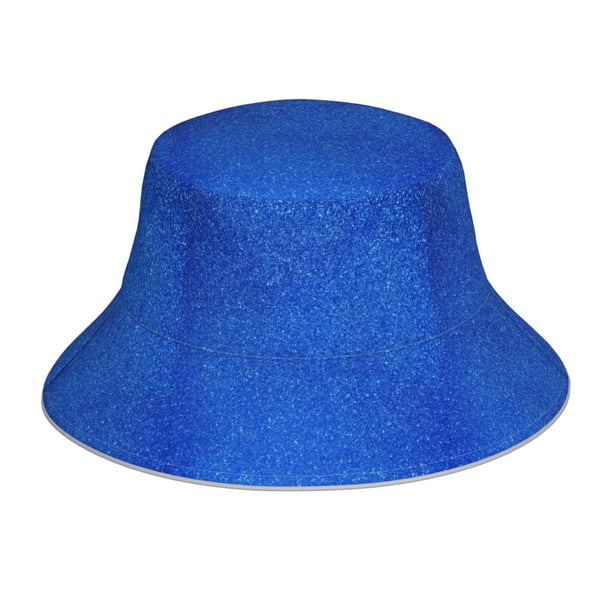 Fotbe Blue Glitter Sombrero Tipo Pescador con Estampado – Sombrero de Sol de Algodón de Moda para Playa, Golf, Pesca