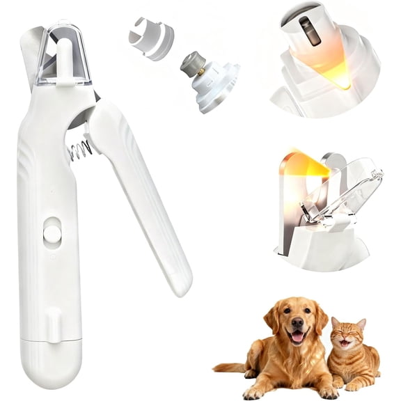 Dual LED Lights USB Rechargeable Pet Nail Clipper & Grinder