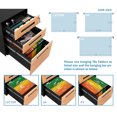 thumbnail image 4 of 3 Drawer File Cabinet with Lock Mobile Metal Office Storage Filing Cabinet Pre-Assembled for A4, Letters, and Legal Documents, Walnut and Black, 4 of 6