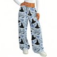 thumbnail image 3 of Trgacdwlo Womens Halloween Pj Pants Cute Pumpkin Graphics Fall Wide Leg Lounge Pants for Women Spooky Season Cozy Pajama Bottoms Women, 3 of 4