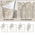 thumbnail image 3 of Beige Damask Kitchen Window Curtains, Swag Curtains Valance for Bedroom Living Room Bathroom, Vintage Country Scroll Floral Patterned Rod Pocket Window Treatment Curtain Block Drapes 2 Panels 36"x63", 3 of 9