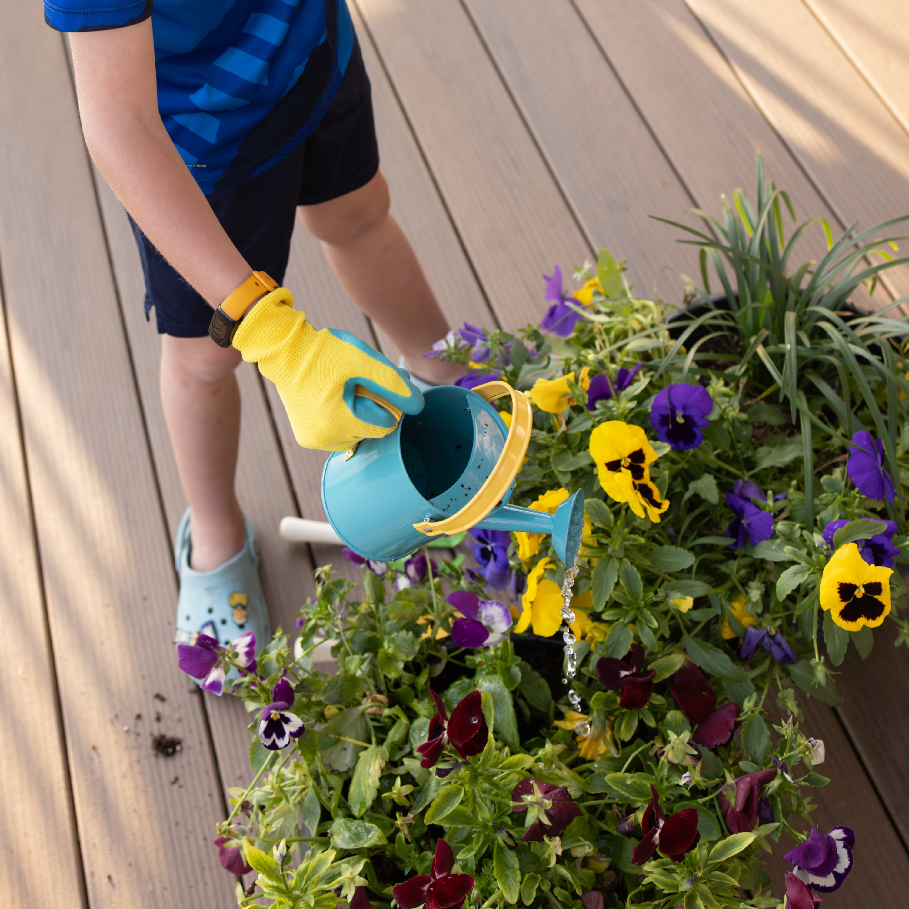 Expert Gardener 4-Piece Kids Gardener Tools, Metal Tool Heads with Wood Handles