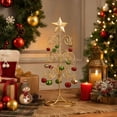thumbnail image 5 of Twfbrm Spiral Christmas Tree Ornament Display, Metal Sturdy Xmas Tree Stand with Red Green Bells and Glitter Star, Winter Holiday Tabletop Holder Christmas Decoration for Gift, Home Decor, 5 of 9