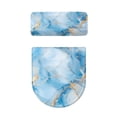 thumbnail image 2 of HELLHERO Blue and White Marble Texture Elastic Edge Soft Universal Polyester Toilet Seat Cover Set Gift Washable and Reusable Easy to Install 17"x21" Pack of 2, 2 of 8