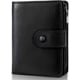 thumbnail image 1 of Cartera de cuero genuino para hombre (negro), monedero minimalista para hombre, cartera pequeña con bloqueo RFID, tarjetero triple con bolsillo para monedas con cremallera, 1 of 5