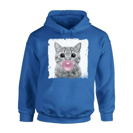 Awkward Styles Funny Cat Chewing Gum New Animal Themed Clothes Cat with Gum Hoodie Animal Hoodie for Woman Funny Animal Gifts Cat Clothing Cute Animals Best Unisex Gifts Cute Hoodie