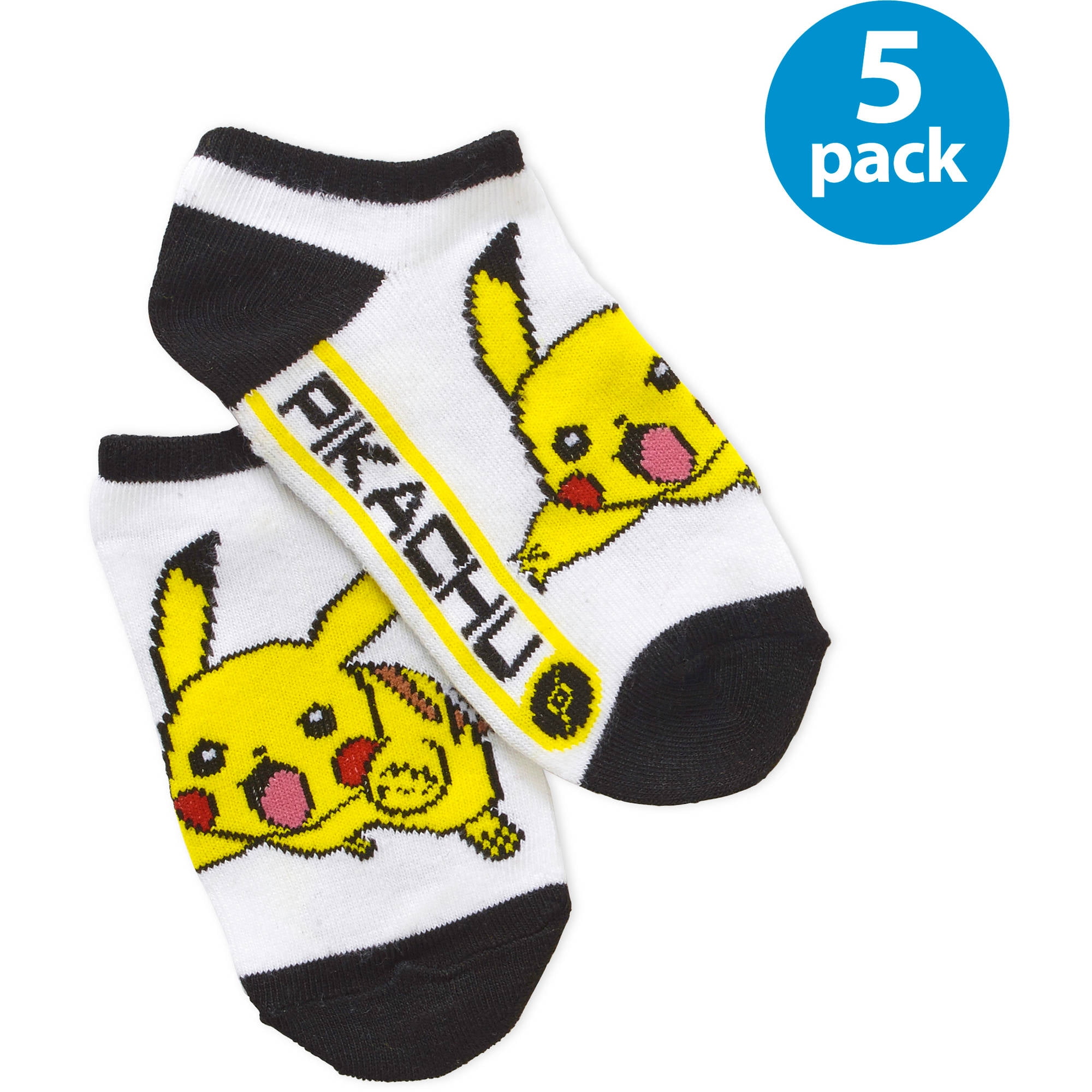 Pokemon Boys 5 Pack No Show Socks