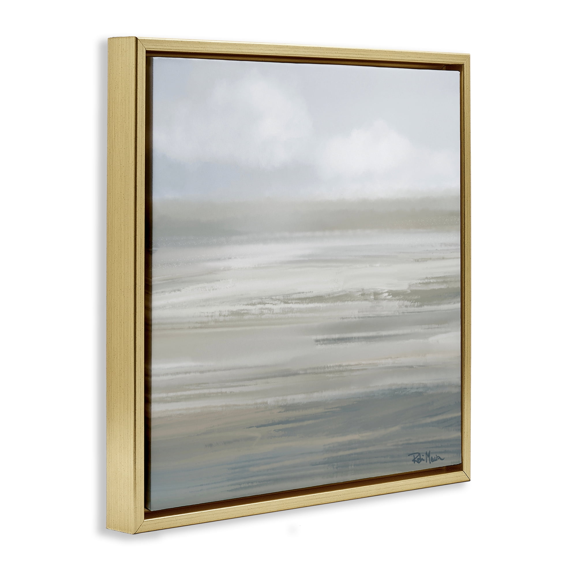 Stupell Industries Mid Afternoon Landscape Gold Framed Floater Canvas Wall Art, design by Robin Maria