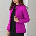 thumbnail image 2 of hoksml Women's Plus Size Short Puffer Jacket Stand Collar Lightweight Down Coat Figure-Flattering Zip Front Jacket with Pockets, 2 of 5