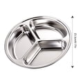 thumbnail image 4 of Unatoiry Compact Stainless Steel Dinner Plate Large Capacity Meals Stainless Steel Plate Divided Plate Nut, 4 of 6