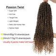 thumbnail image 3 of Benehair Passion Twist Hair Extensions Water Wave Pre Looped Black Pre-twisted Passion Twist Bohomian Braids Crochet Braided hair for Women, 3 of 7