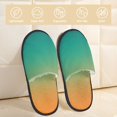 thumbnail image 2 of Balery Orange To Teal Gradient1 Pantuflas de Casa de Felpa Silenciosas con Diseño Estampado, Zapatillas Cómodas Antideslizantes de Algodón para Interior-Medium, 2 of 8