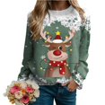 thumbnail image 2 of Futezty Christmas Sweatshirts for Women Funny Long Sleeve Xmas Tree Snowman Reindeer Lightweight Tunic Pullover Tops, 2 of 6
